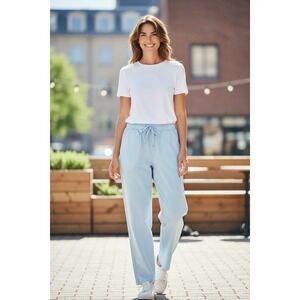 Yolly Italy Blue Elastic Drawstring Waist Pants Joggers Casual‎ Pockets XL